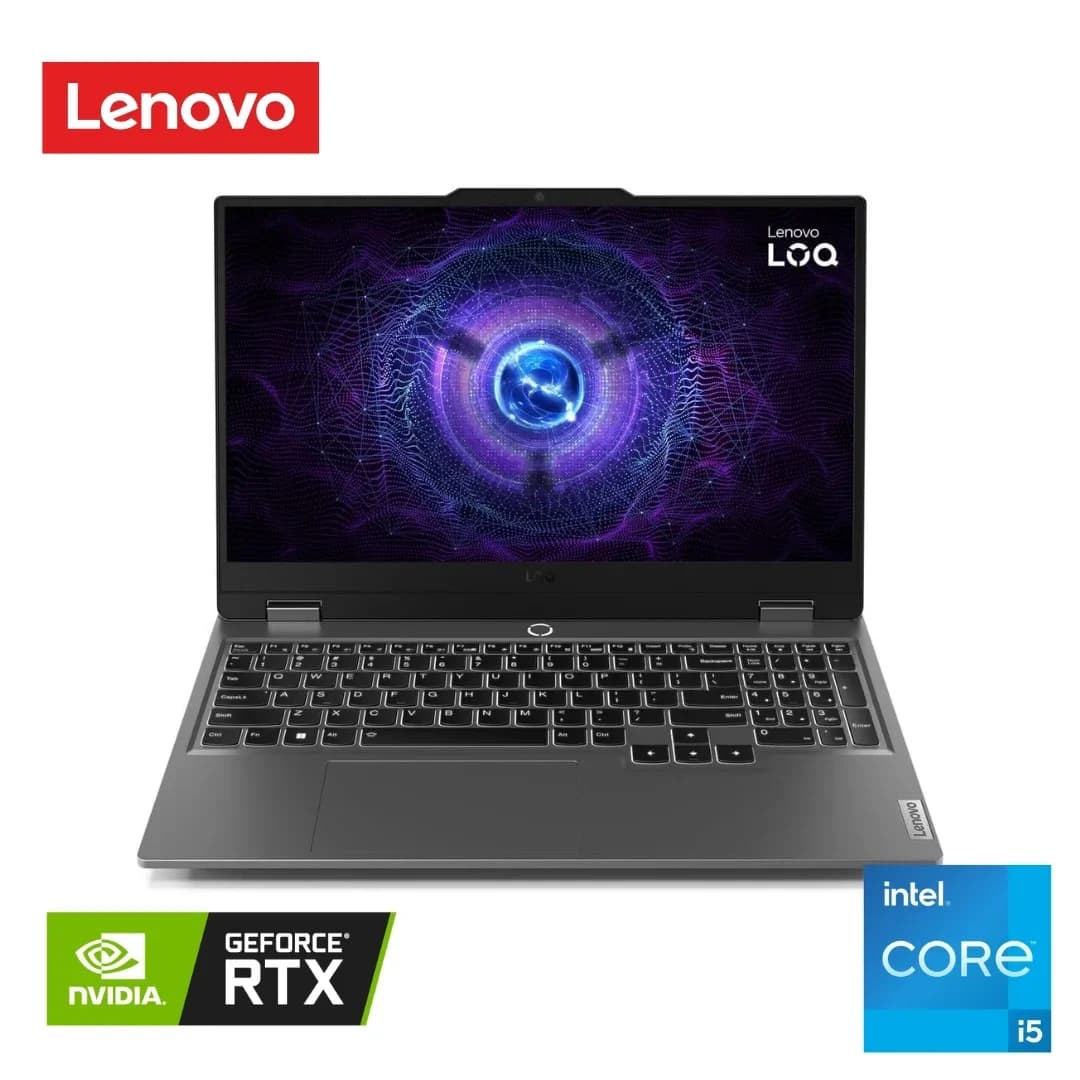 Lenovo LOQ 15 15IAX9 – Intel Core i5 12450HX – RTX 2050 4GB Graphics – 12GB DDR5 4800MHz RAM – 512GB NVMe SSD – 15.6″ FHD (1920×1080) IPS Display – Backlit Keyboard – Luna Grey
