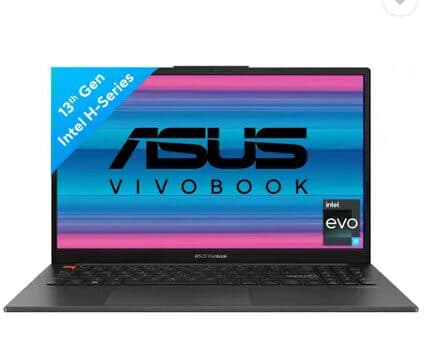 ASUS Vivobook S15, A-Part Metal Body, Intel Core i9 13th Gen 13900H - (16 GB/512 GB SSD/Windows 11 Home) K5504VAB-BN417WS Thin and Light Laptop (15.6 Inch, Midnight Black, 1.70 Kg, With MS Office)
