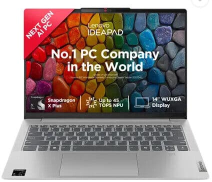 Lenovo Slim 5 Co-Pilot Next Gen AI PC Full Metal Snapdragon X Plus - (16 GB/1 TB SSD/Windows 11 Home) 14Q8X9 Thin and Light Laptop (14 Inch, Cloud Grey, 1.48 Kg, With MS Office)